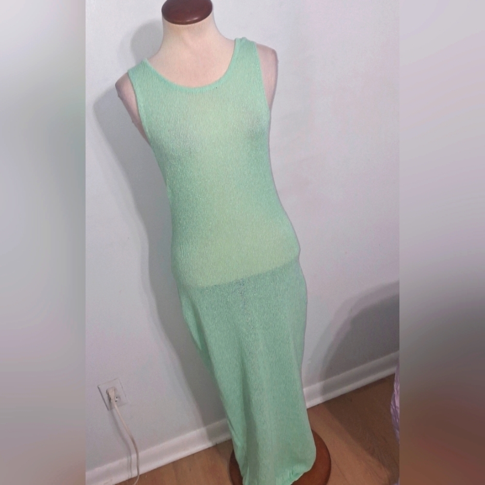 Mint Green Sleeveless Maxi Dress- W Sz Medium